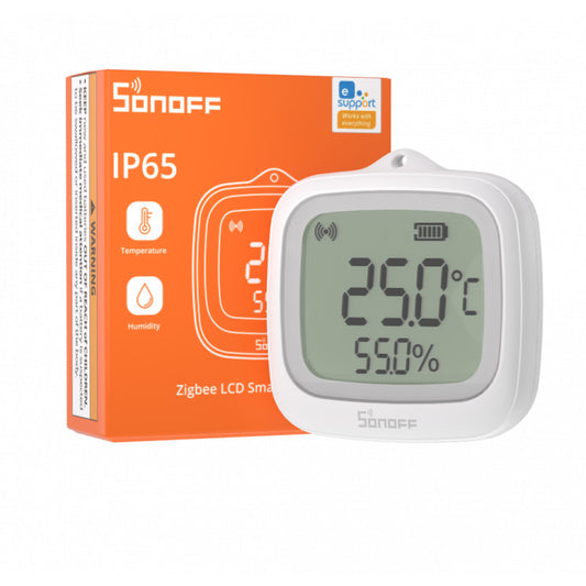 SONOFF - Sensor de temperatura y humedad Zigbee IP65 con pantalla