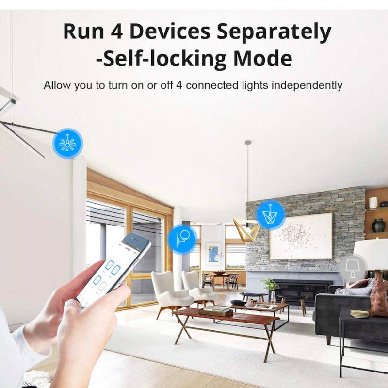 SONOFF - Interruptor intel·ligent WIFI i 433 MHz - 4 canals 