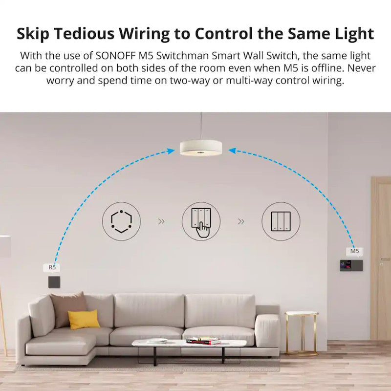 SONOFF - Interruptor de paret connectat SwitchMan WIFI (a piles) R5W - Blanc 